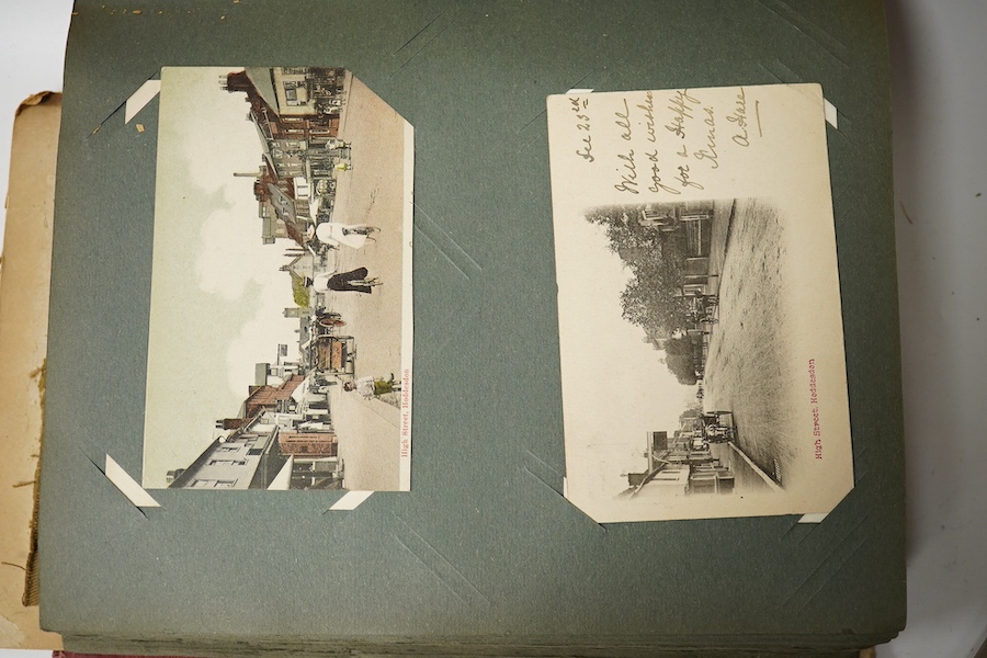 Two late 19th century early 20th century postcard albums. Condition - variable